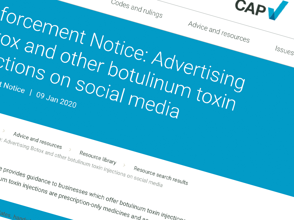 Enforcement Notice: Advertising Botox and other botulinum toxin injections